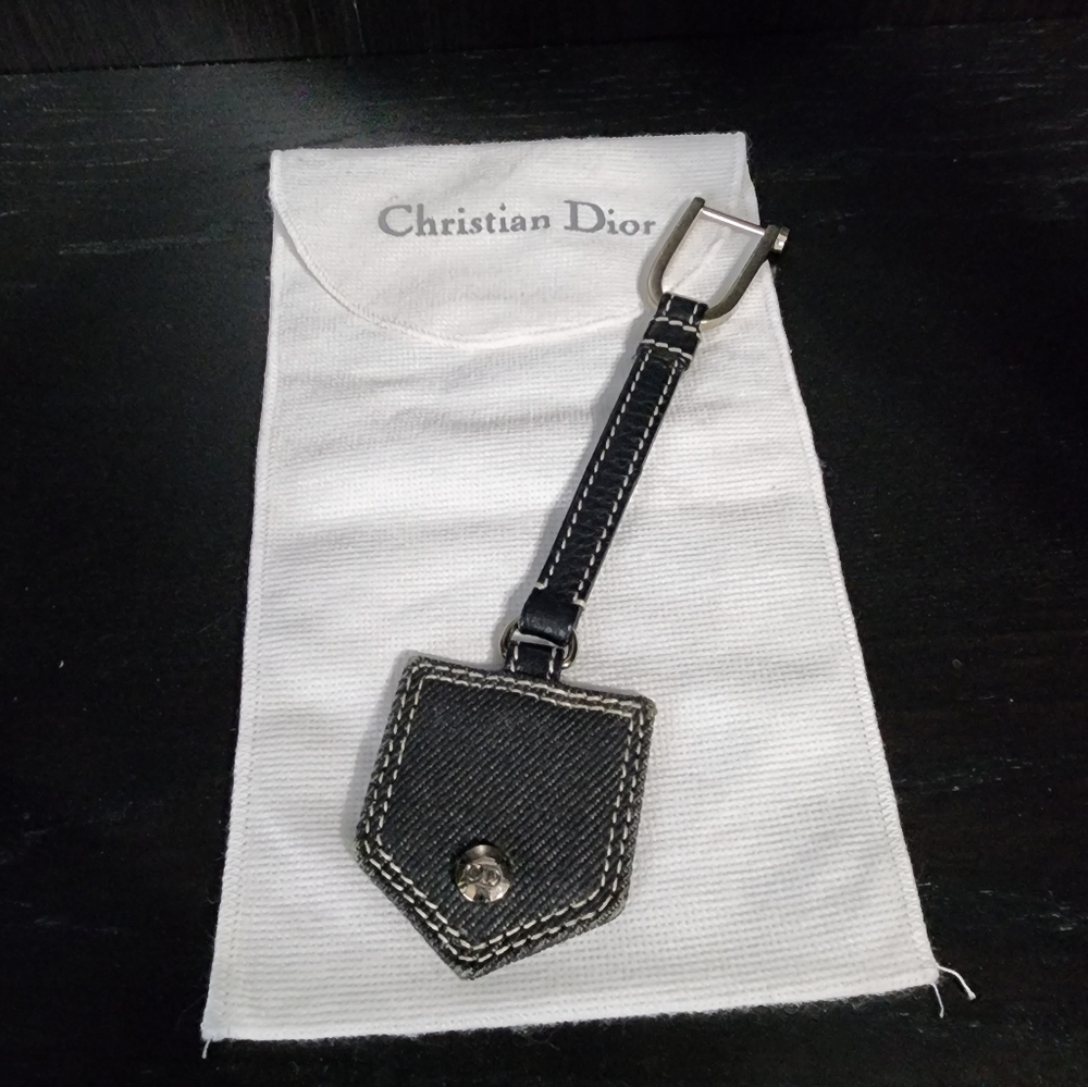 Authentic Christian Dior Jean Pocket Key Ring